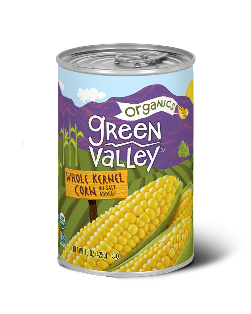 Green Valley Organics Whole Kernel Sweet Corn, 15 oz (Case of 12)