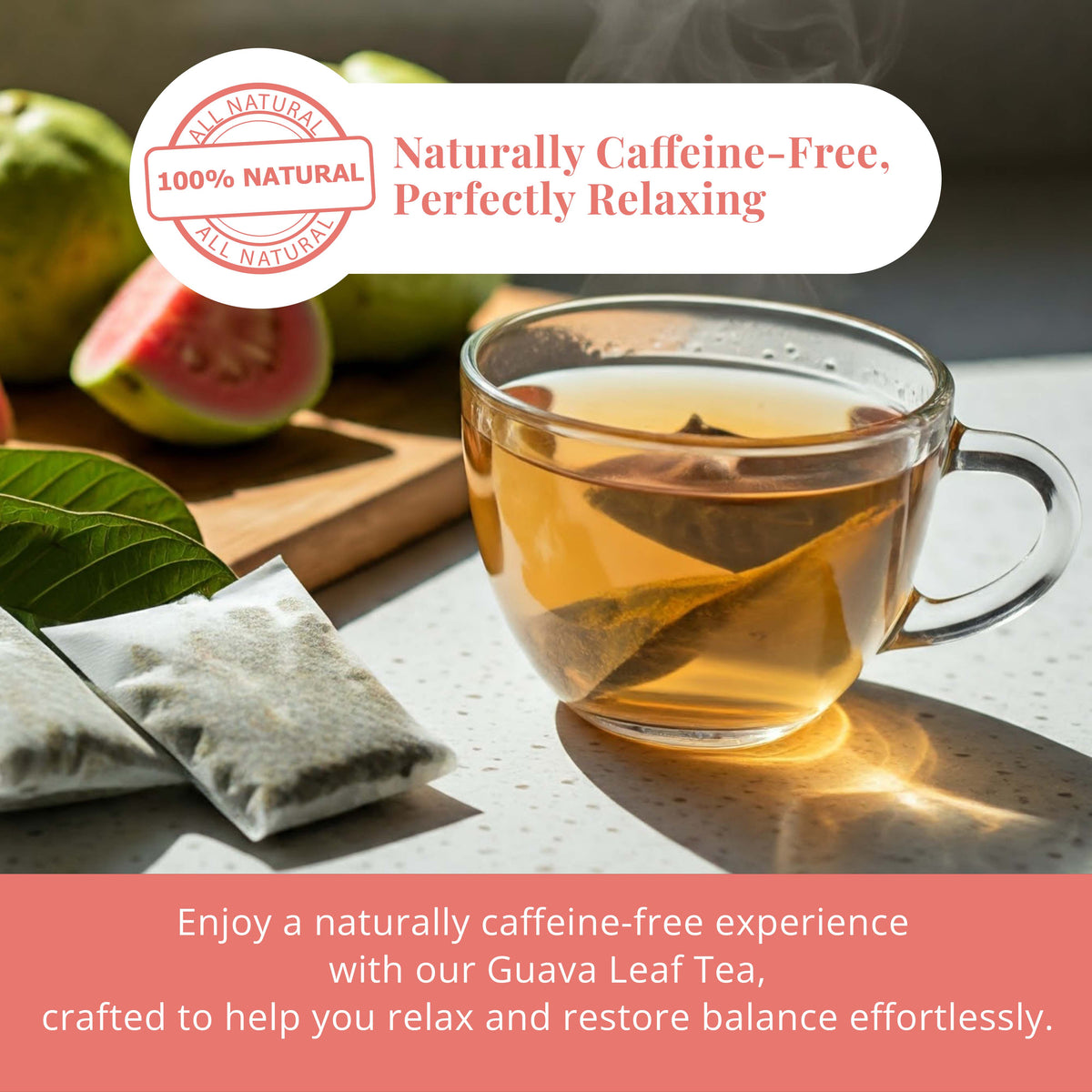 Guava Leaf Tea Bags – 50 Count | Caffeine-Free Herbal Tea
