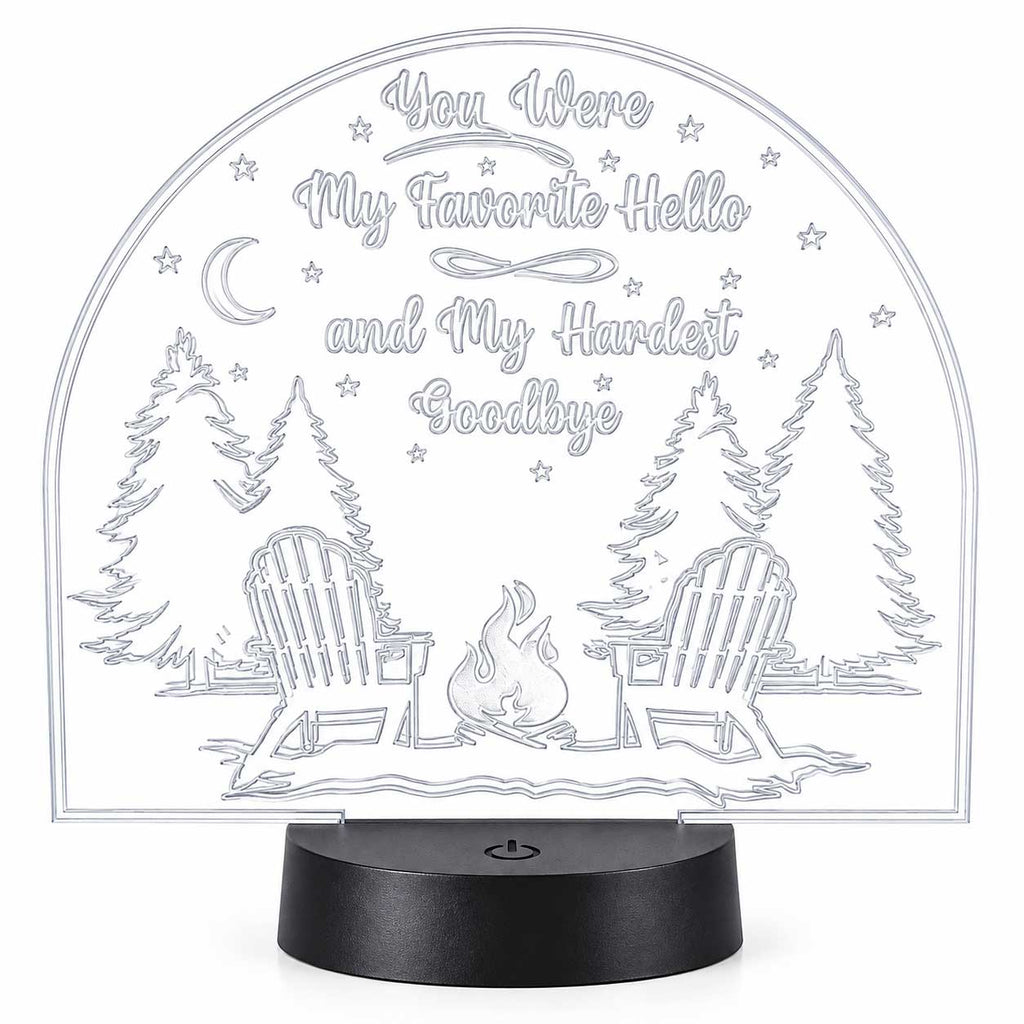 Inspirational LED Lighted Plaque | You Were My Favorite Hello and My Hardest Goodbye | Glowing Creation