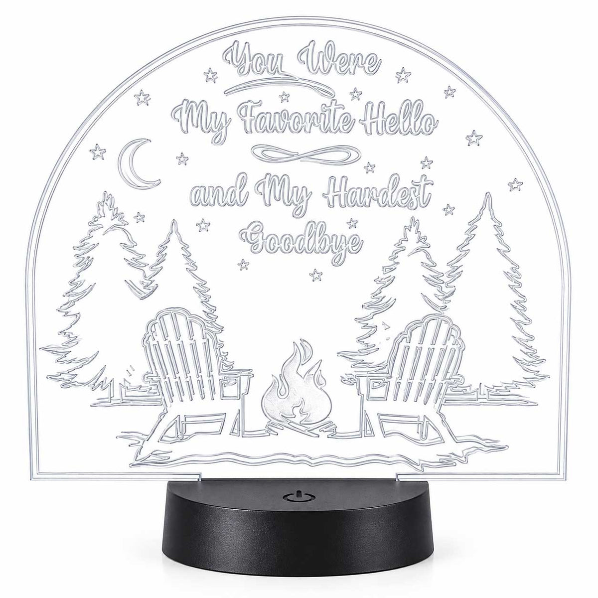 Inspirational LED Lighted Plaque | You Were My Favorite Hello and My Hardest Goodbye | Glowing Creation