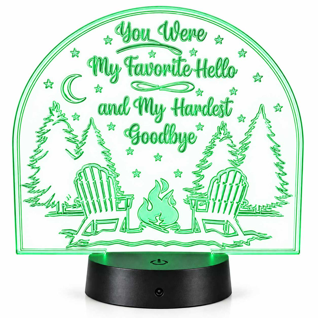 Inspirational LED Lighted Plaque | You Were My Favorite Hello and My Hardest Goodbye | Glowing Creation