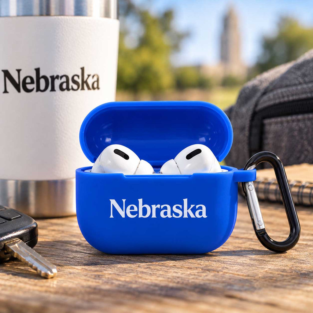 Nebraska Airpod Case Holder | Blue | Nebraska Department of Economic Development