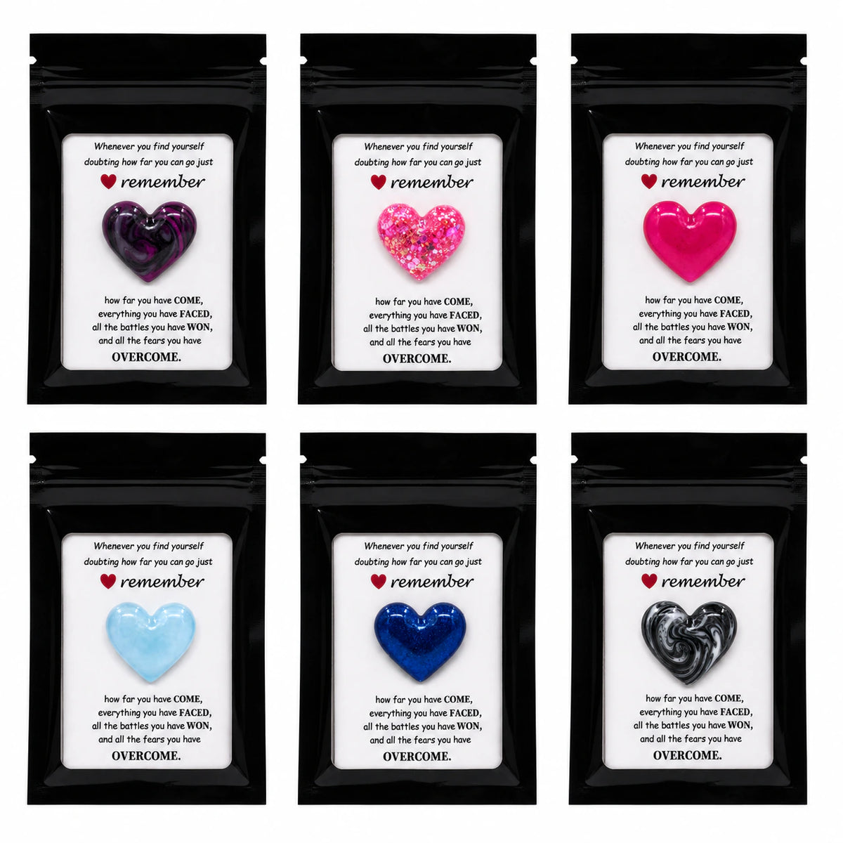 Remember Heart Charm | Multiple Color Options | Color Crete Creations