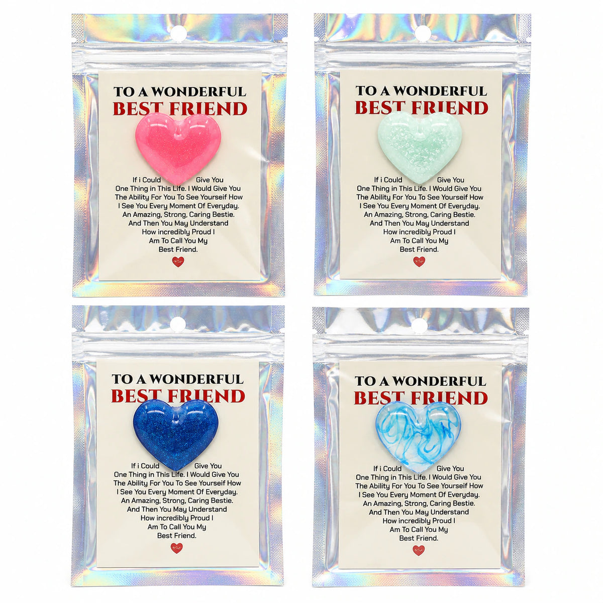 Best Friend Heart Charm | Multiple Color Options | Color Crete Creations