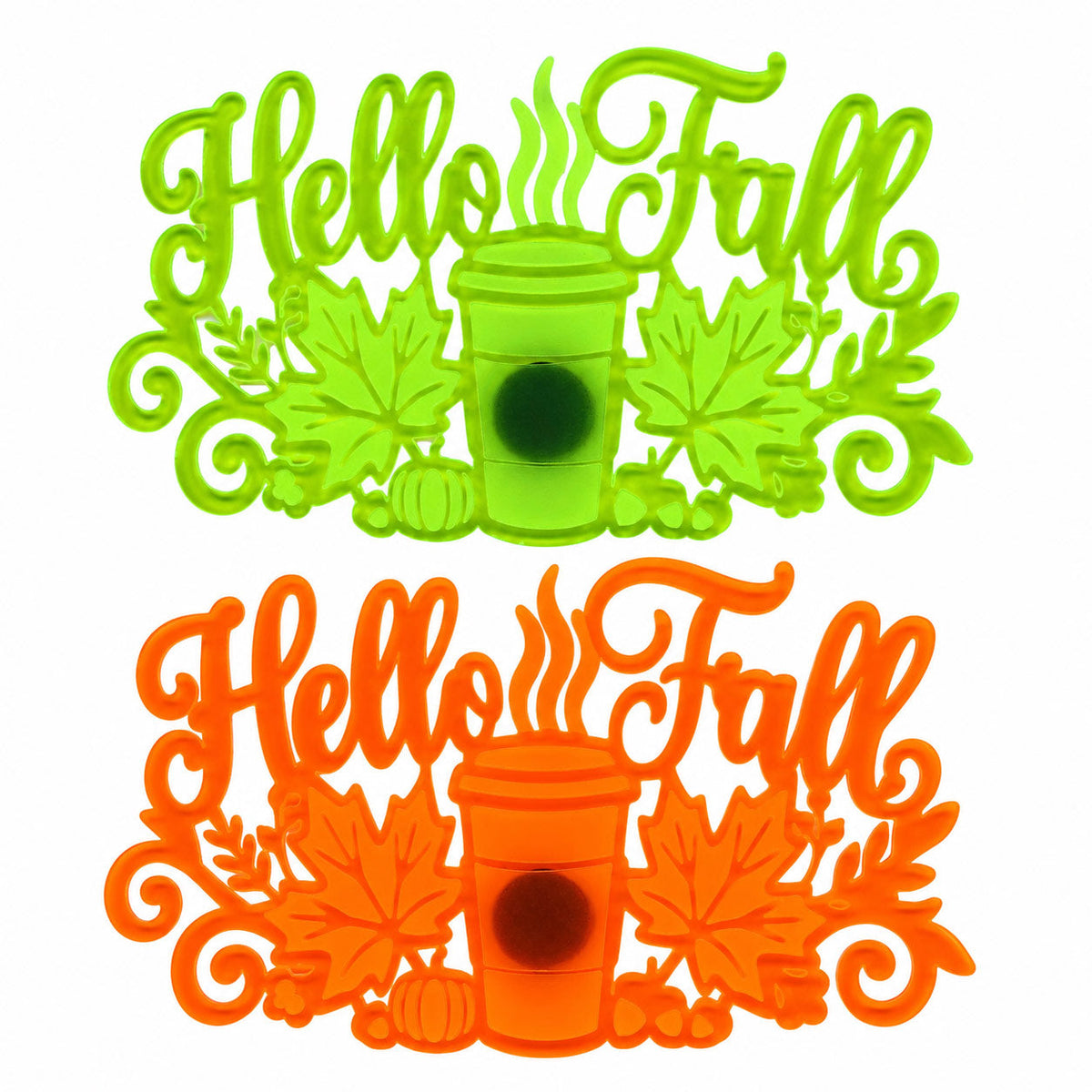 Hello Fall Magnetic Plaque | 6" x 3.5" | Multiple Color Options | Glowing Creation