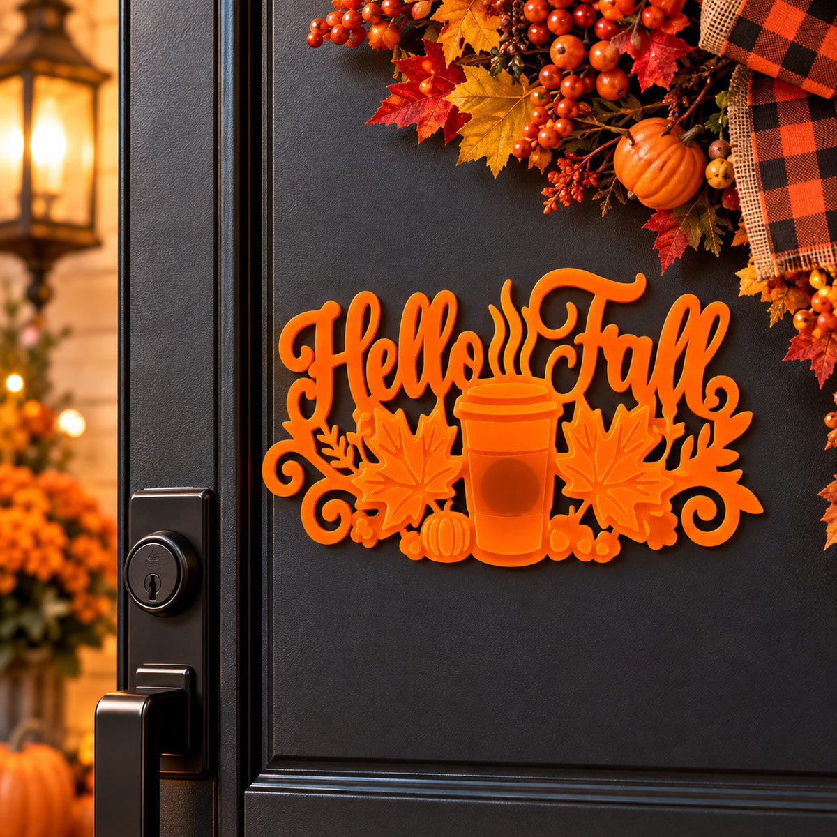 Hello Fall Magnetic Plaque | 6" x 3.5" | Multiple Color Options | Glowing Creation
