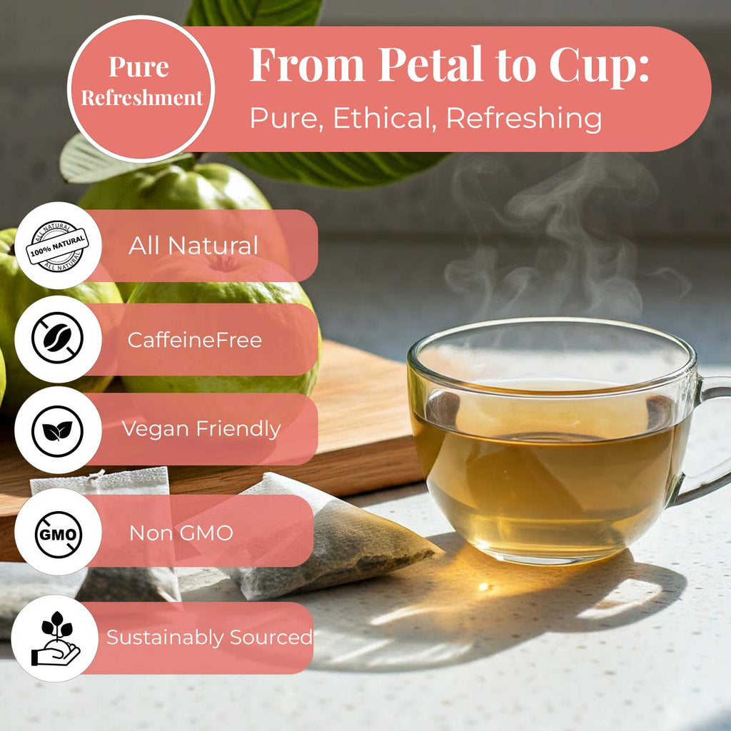 Guava Leaf Tea Bags – 50 Count | Caffeine-Free Herbal Tea
