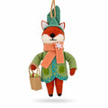 Fox With Gift Bag Felt Fabric Christmas Ornament