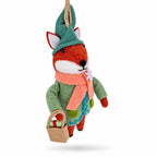 Fox With Gift Bag Felt Fabric Christmas Ornament