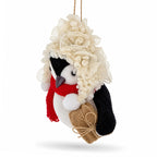 Penguin Holding Burlap Gift Felt Fabric Christmas Ornament