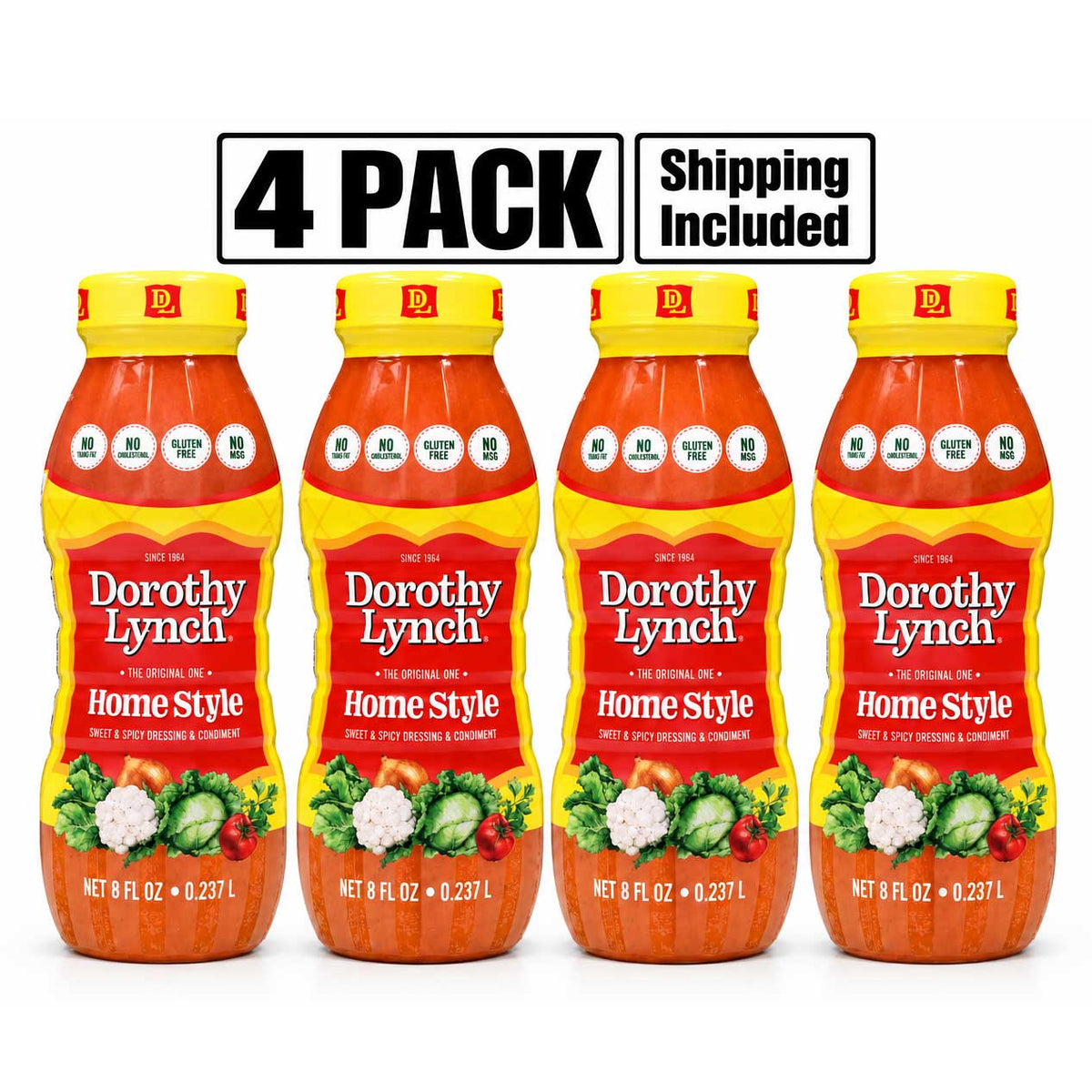 Homestyle Dorothy Lynch Salad Dressing | Pack of 4 | 8 oz | Gluten Free | Shipping Included