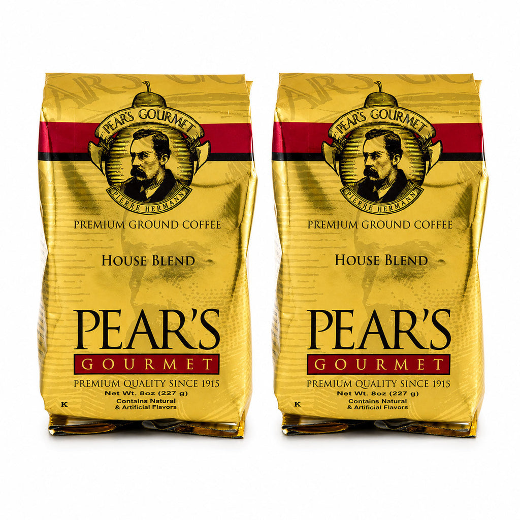 Pear's House Blend Decaffeinated Ground Coffee | Pack of 2 | 8 oz | Brenmar