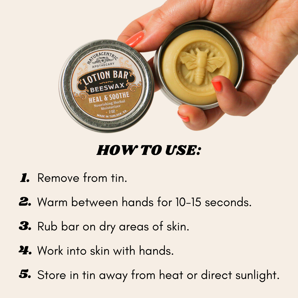 Heal and Soothe Beeswax Lotion Bar