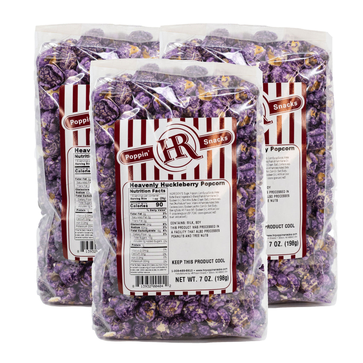 Heavenly Huckleberry Popcorn | Pack of 3 | 7 oz | HR Poppin' Snacks