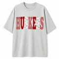 Huskers Sewn Appliqué Gray Patchwork Licensed Women's Shirt | Multiple Sizes | H.Flynn Designs
