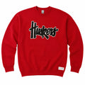 Huskers Sewn Appliqué Black Sparkle Red Licensed Youth Crewneck Sweatshirt | Multiple Sizes | H.Flynn Designs