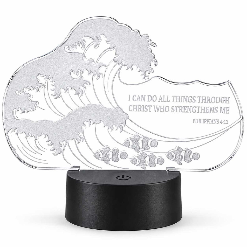 Inspirational LED Lighted Plaque | I Can Do All Things Through Christ Who Strengthens Me | Glowing Creation