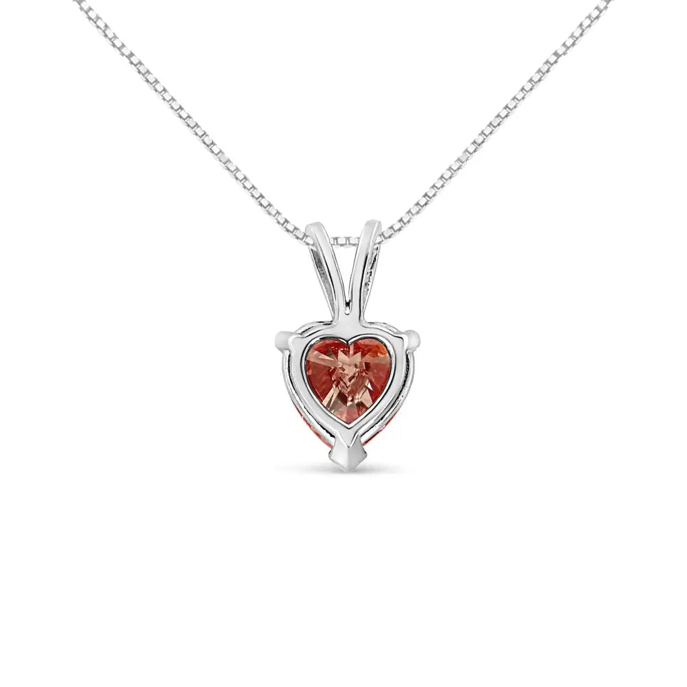 1.00 cttw pink heart igi lab grown diamond 14k white gold martini necklace bijoux-nyc direct
