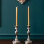 Slim Minimalist Beeswax Taper Candles 8 Inch Tall
