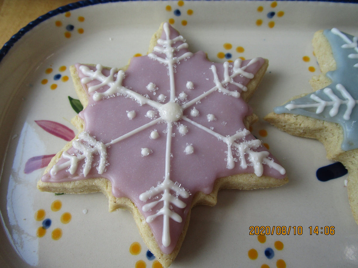 Gluten Free Iced Sugar Cookies, Snowflakes, Dairy Free, Vegan, Egg Free, Nut Free, Birthday Party, Holiday Star, Hannukah, Winter Cookies
