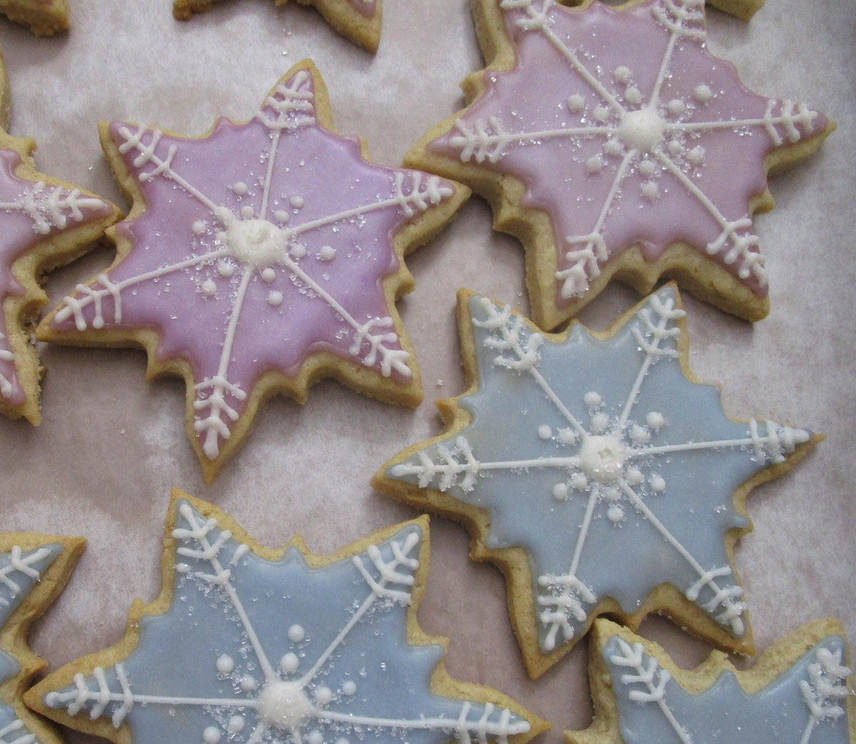 Gluten Free Iced Sugar Cookies, Snowflakes, Dairy Free, Vegan, Egg Free, Nut Free, Birthday Party, Holiday Star, Hannukah, Winter Cookies