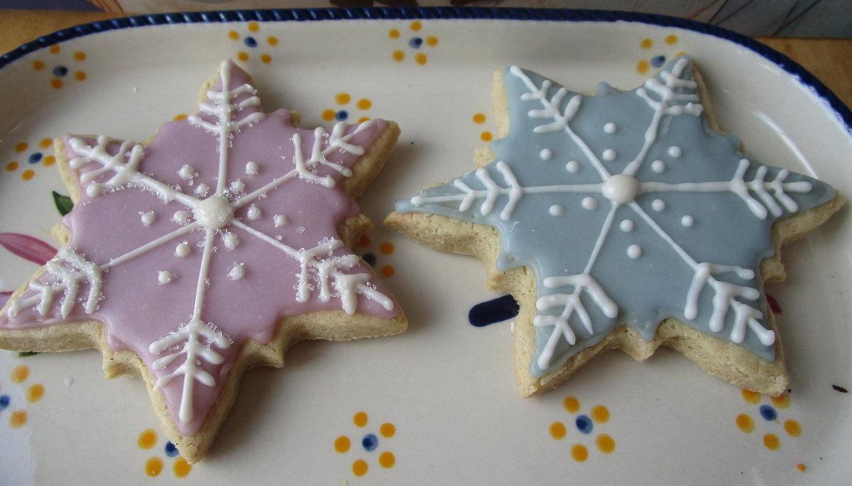 Gluten Free Iced Sugar Cookies, Snowflakes, Dairy Free, Vegan, Egg Free, Nut Free, Birthday Party, Holiday Star, Hannukah, Winter Cookies