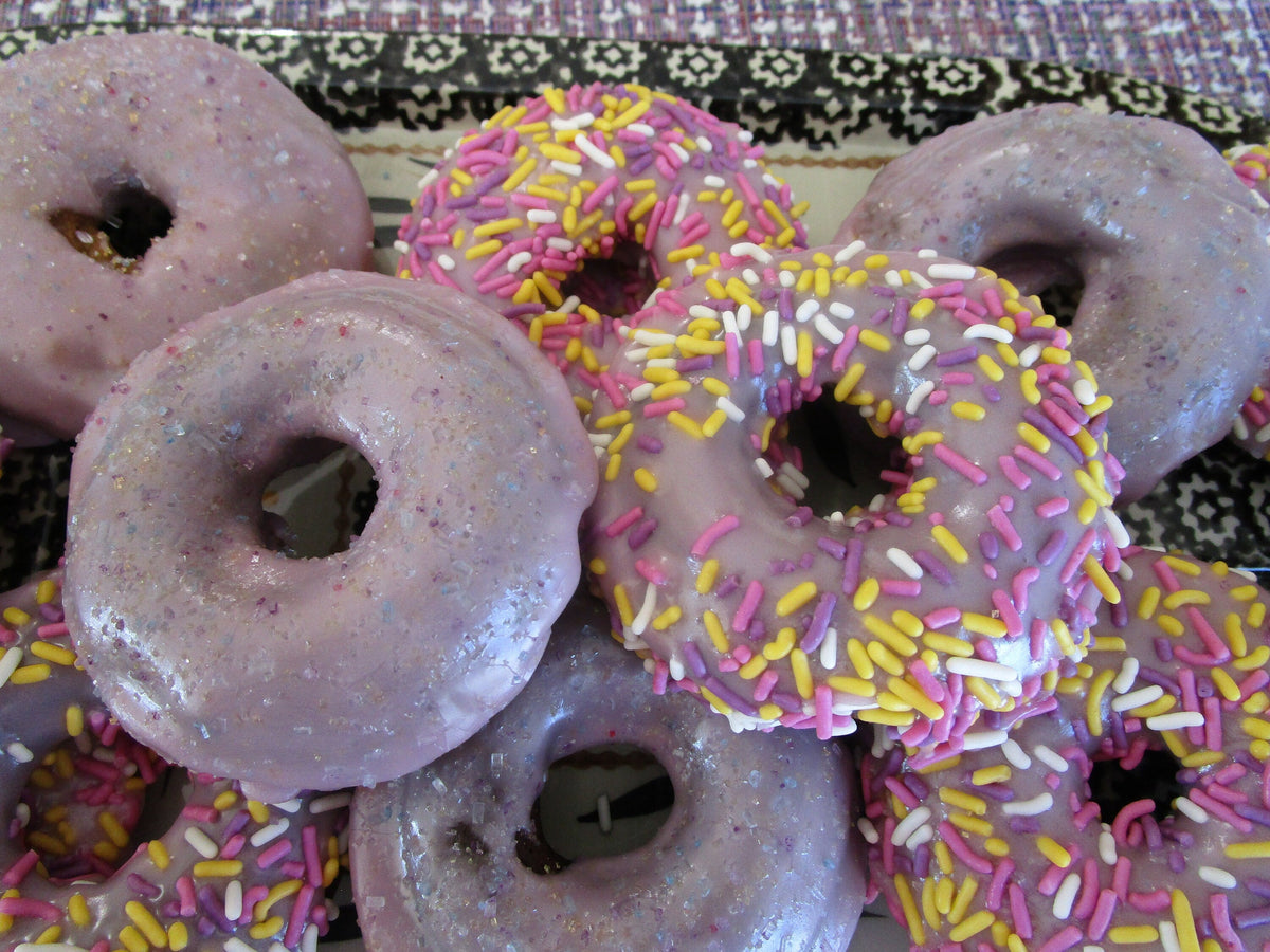 Donut, Gluten Free, Egg Free, dairy Free, Glazed, Vanilla, Chocolate, Brunch, Natural Sprinkle, Vegan, Birthday, School Safe, Easter, Spring