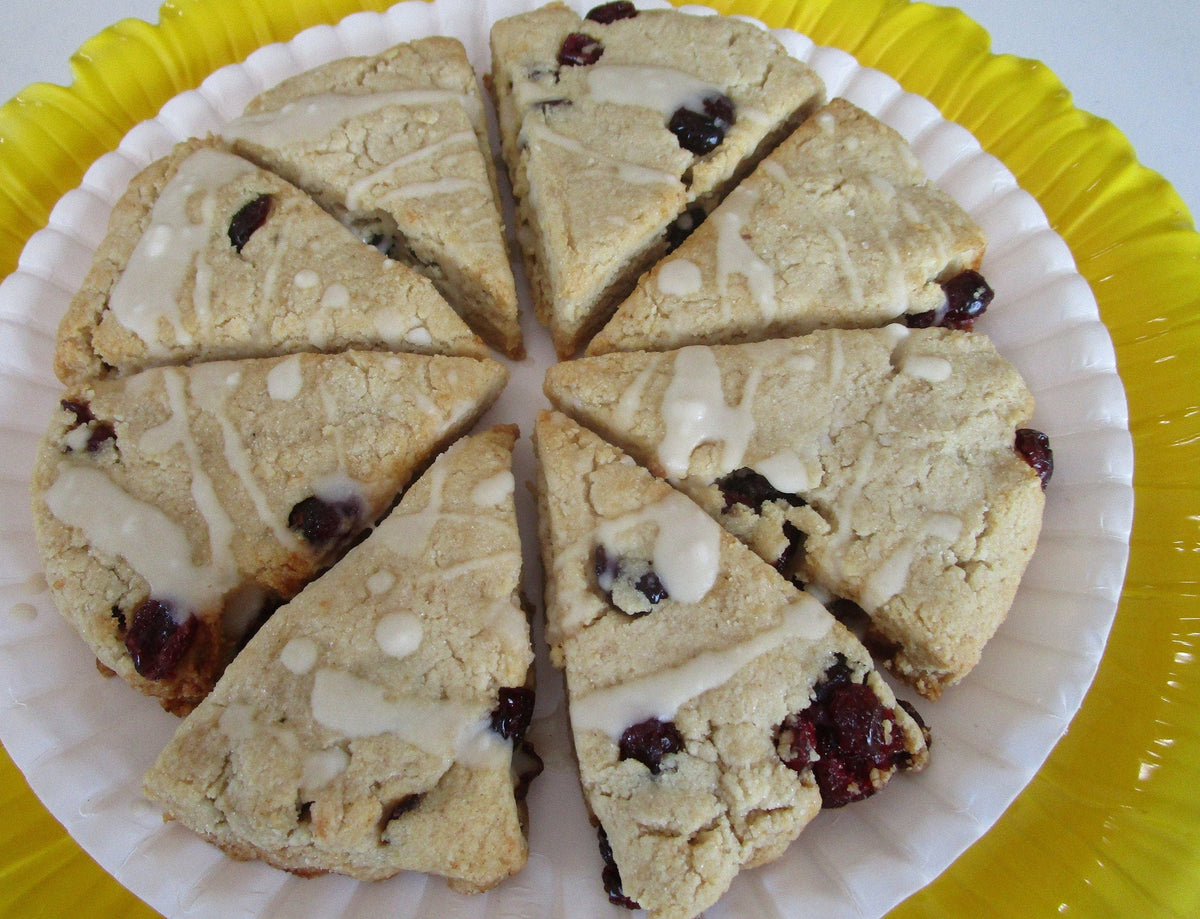 KETO Scones, Cranberry White Chocolate Chip, Grain Free, Gluten Free, Dairy Free, Egg Free, Vegan, Sugar Free, Low Carb, Fall Brunch Dessert