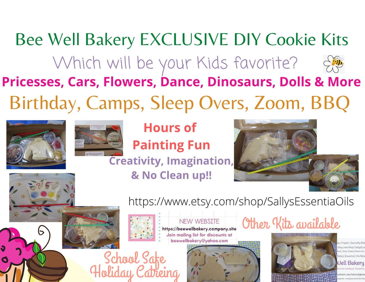 Cookie Kits, Gluten Free, Party Favors, Dairy Free, Egg Free, Nut Free, Birthday Cookies, Custom Orders, Licensed Characters, School Safe