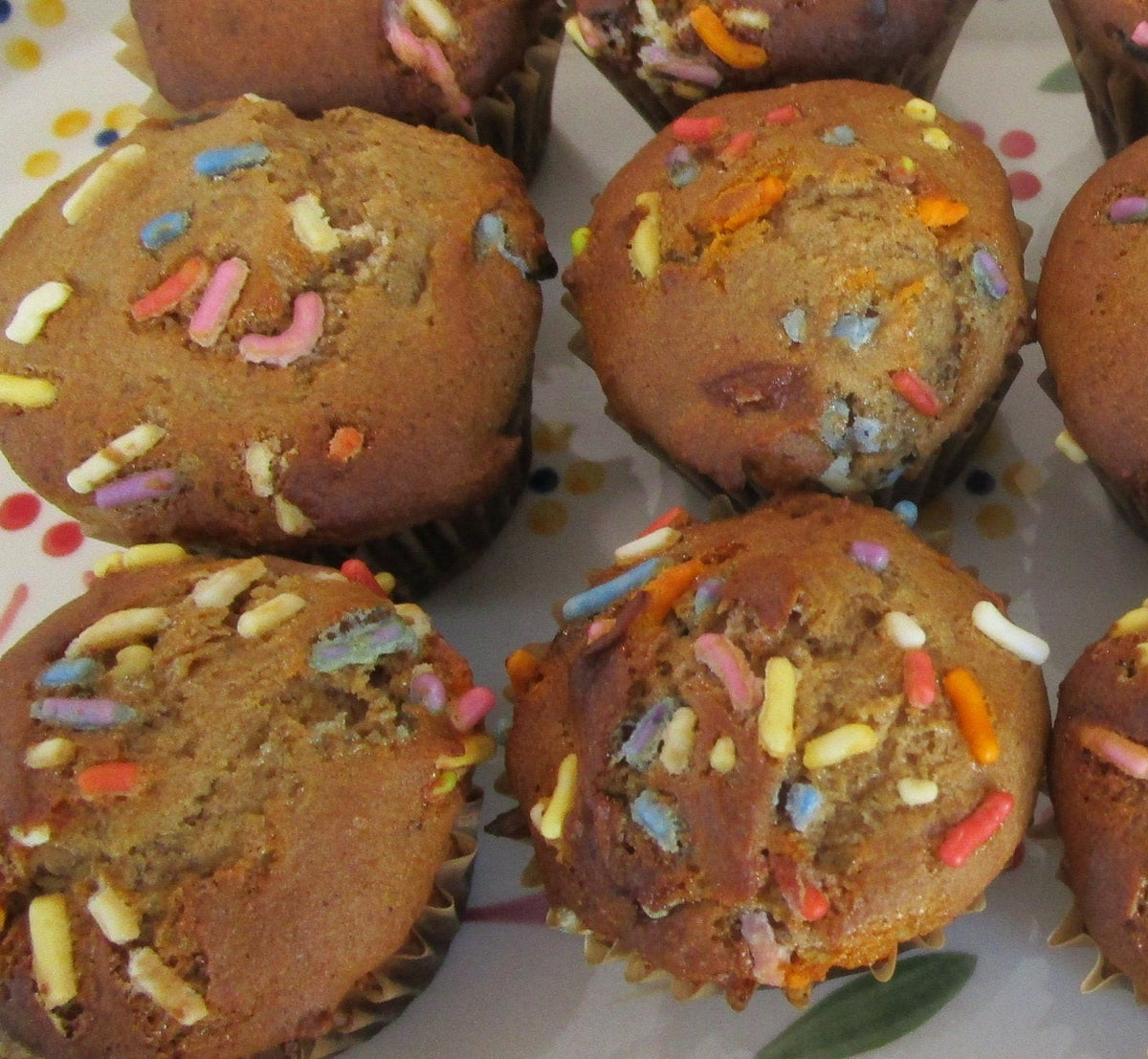 Gluten Free Mini Funfetti Chocolate Chip Muffins, School Safe, Dairy Free, Egg Free, Nut Free, Vegan, Two Bite Low Fat, Birthday Party Snack