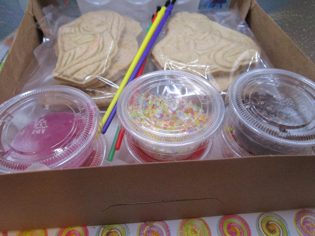 Cookie Kit, Princess, Gluten Free, Dairy Free, Egg Free, Nut Free, Cinderella, Anna, Elsa, Tinkerbell, Frozen Characters, 1st Birthday Party