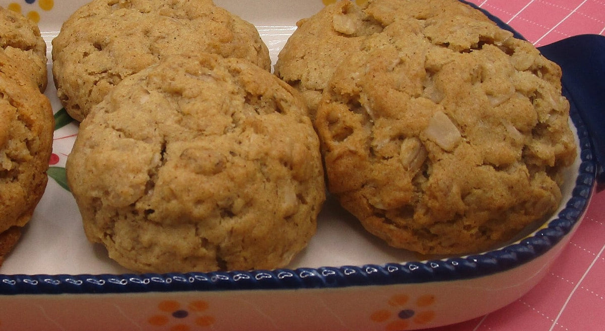 Gluten Free Cinnamon Raisin Oatmeal Cookies, Dairy Free, Egg Free, Vegan, Nut Free, Iced, School Safe, Apple Cinnamon, Fall Snack, Halloween