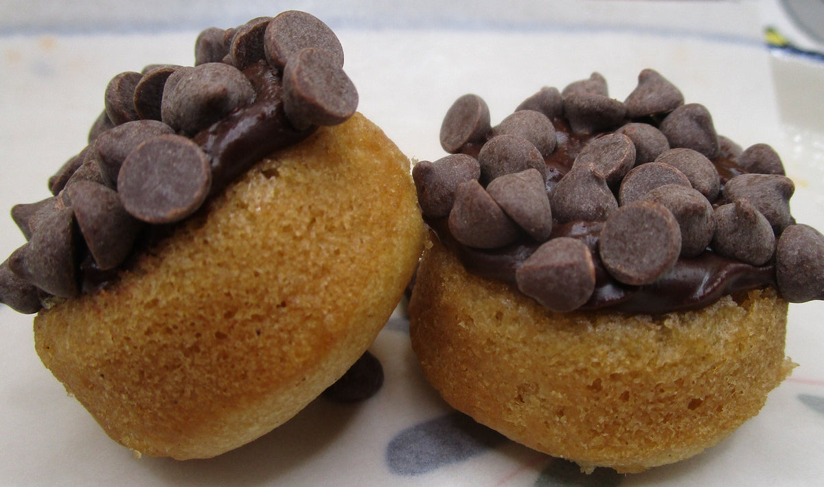 Gluten Free Mini Donut Rings, Dairy Free, Egg Free, Vegan, Chocolate Glazed, Chocolate Chip, Nut Free, Dessert, Birthday Party, Halloween