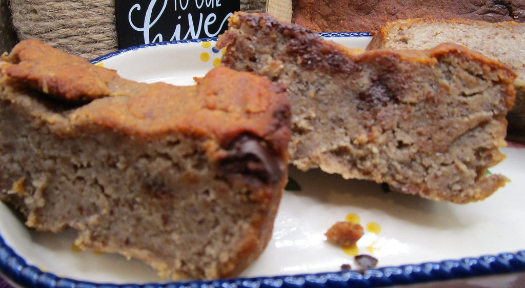 Keto Mocha Chocolate Chip Banana Bread, Gluten Free, Grain Free, Dairy Free, Egg Free, Sugar Free, Low carb, Vegan Collagen, Healthy Snack