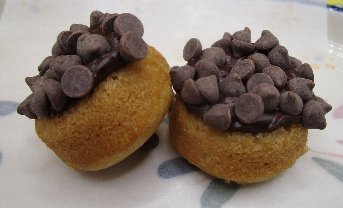 Gluten Free Mini Donut Rings, Dairy Free, Egg Free, Vegan, Chocolate Glazed, Chocolate Chip, Nut Free, Dessert, Birthday Party, Halloween