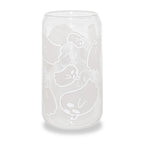 Halloween Ghost Color Changing Glass Cup with Lid and Straw