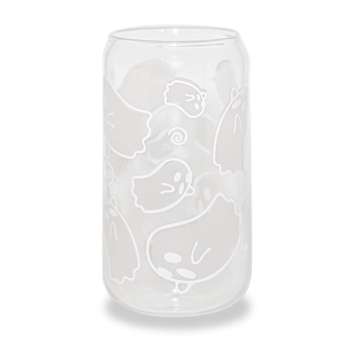 Halloween Ghost Color Changing Glass Cup with Lid and Straw