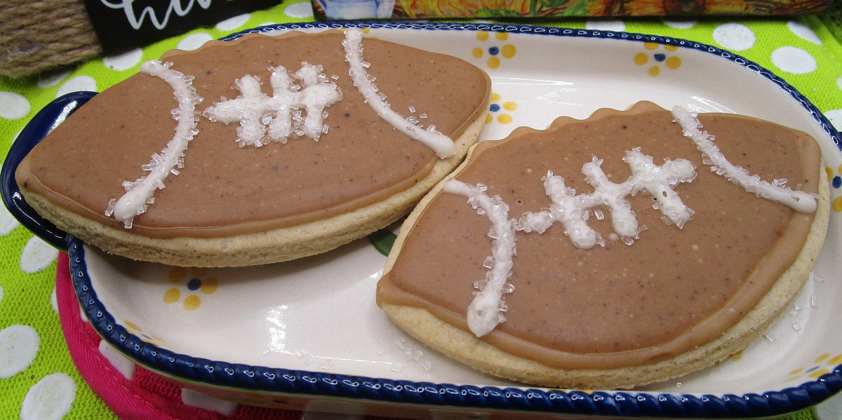 Gluten Free Football Sugar Cookie: Dairy Free, Vegan, School Safe, Natural Colors, Peanut Free snacks, Kids sport events, Super Bowl Party