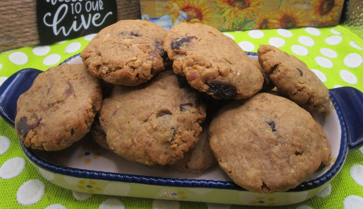 Gluten Free Protein Cinnamon Raisin Cookies, Dairy Free, Egg Free, Vegan, Nut Free, Sugar Free, Portable Fitness snack, Clean Eating Gifts