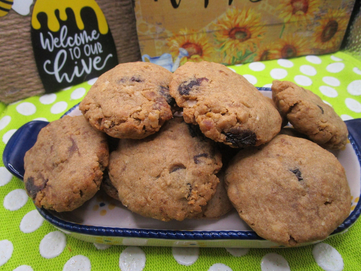 Gluten Free Protein Cinnamon Raisin Cookies, Dairy Free, Egg Free, Vegan, Nut Free, Sugar Free, Portable Fitness snack, Clean Eating Gifts