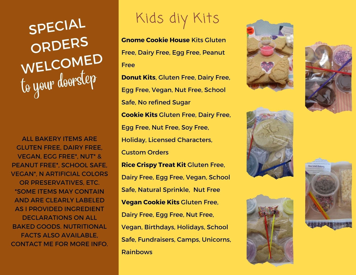 Cookie Kits, Gluten Free, Party Favors, Dairy Free, Egg Free, Nut Free, Birthday Cookies, Custom Orders, Licensed Characters, School Safe