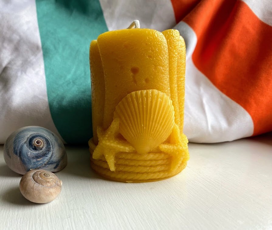 Beach Themed Beeswax Candle Set