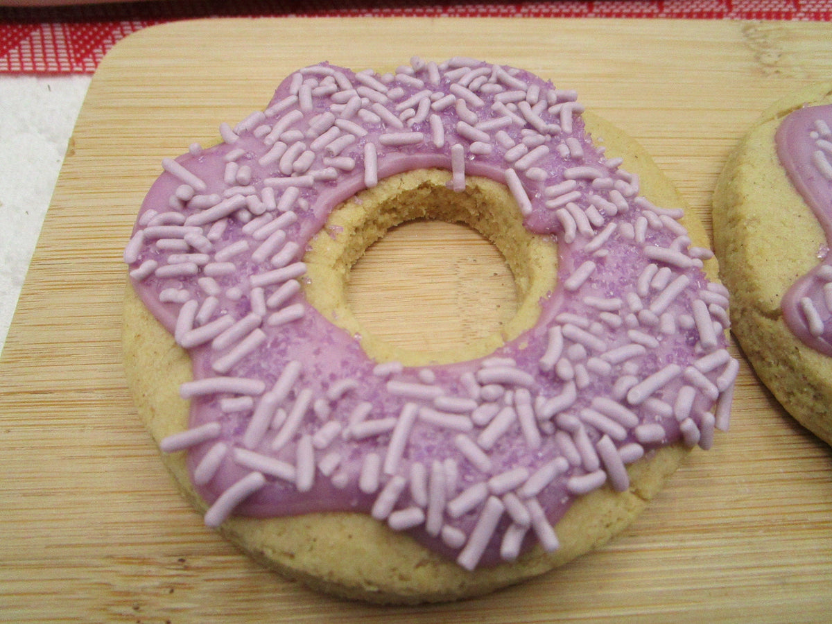Gluten Free Iced Sugar Cookies, Donut Theme, Dairy Free, Vegan, Peanut Free, School Safe, Party Favor, Birthday Gift, Custom Cookie Orders