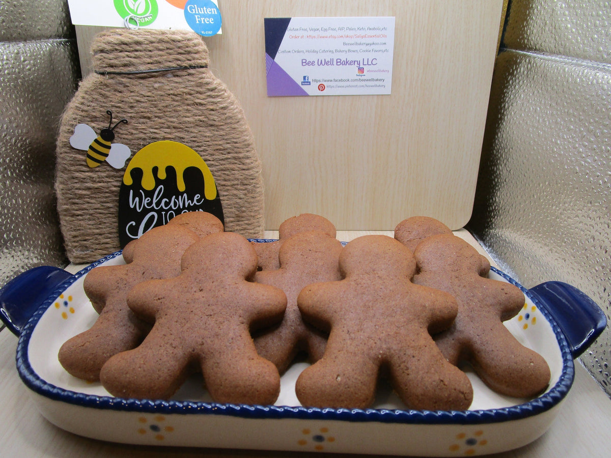 Gluten Free Gingerbread Cookies, No Refined Sugar, Vegan, Egg Free, Dairy Free, Oat Free, Nut Free, Healthy Snacks, Christmas, reduced sugar