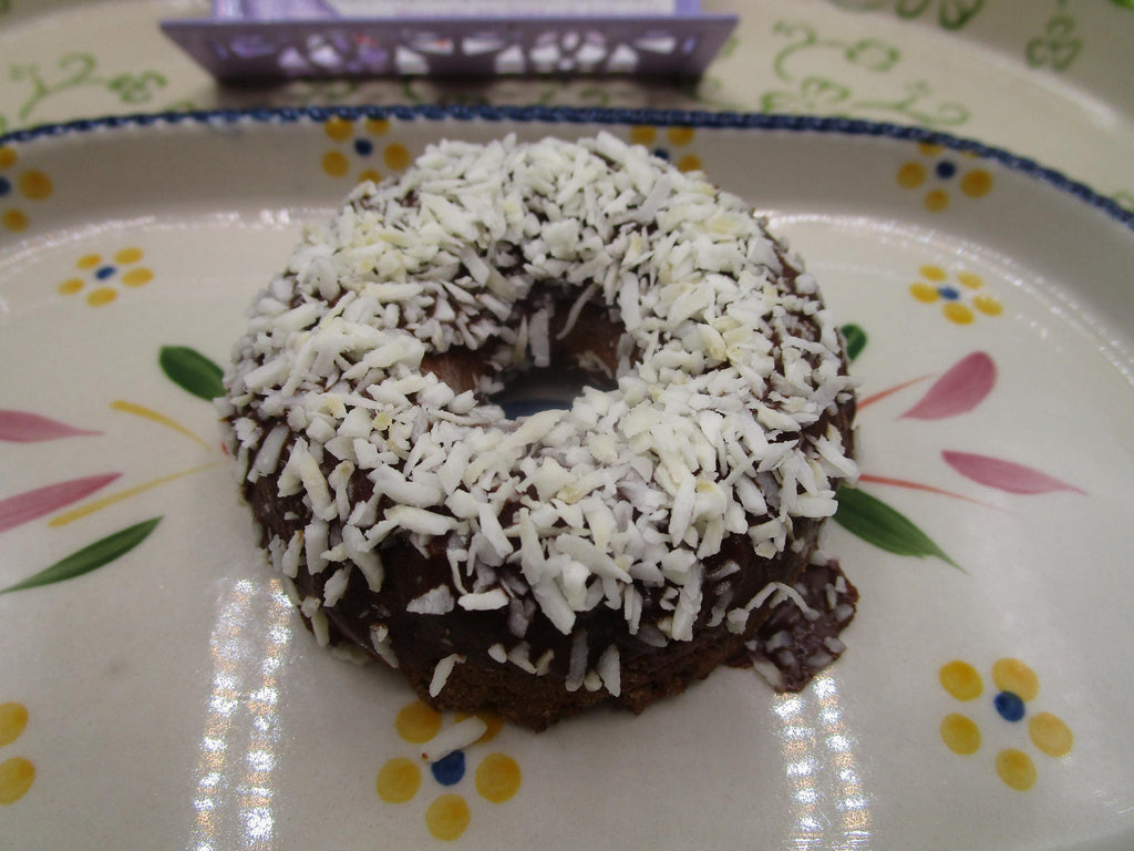 Grain Free Donut, KETO, Sugar Free, Chocolate Coconut, Gluten Free, Dairy Free, Egg Free, Vegan, Low Carb, Fitness, Halloween Candy, Snacks