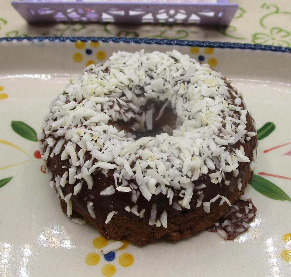 Grain Free Donut, KETO, Sugar Free, Chocolate Coconut, Gluten Free, Dairy Free, Egg Free, Vegan, Low Carb, Fitness, Halloween Candy, Snacks