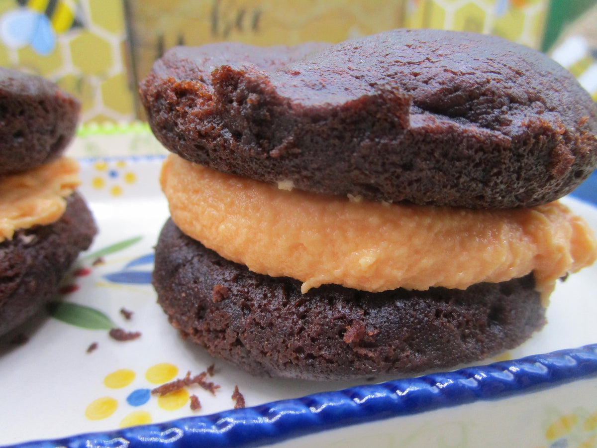 Gluten Free Whoopie Pies, Halloween Treat, Gluten Free, Dairy Free, Vegan, Egg Free, Orange, Candy Corn, Marshmallow, Nut Free, Healthy Gift