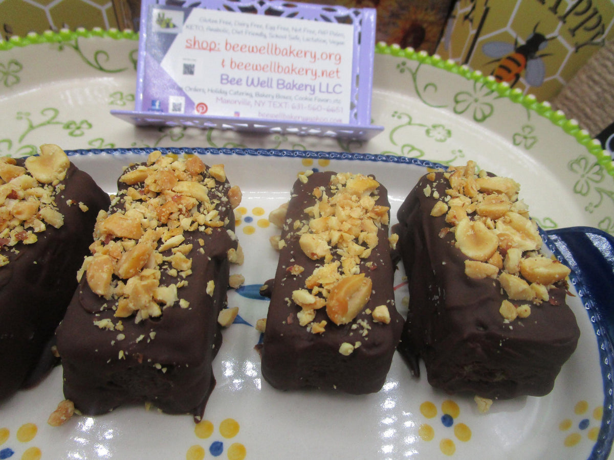 Chocolate Covered Peanut Butter Cookie Bars, Gluten Free, Dairy Free, Egg Free, Vegan, No refined Sugar, Candy, Healthy Snack, Birthday Gift