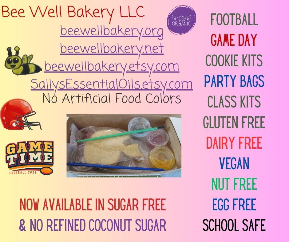 Gluten Free Sugar Cookie Kits, Football, Dairy Free, Egg Free, Nut Free, Birthday Party, Party Favor, Sugar Free, Game Day, No refined Sugar