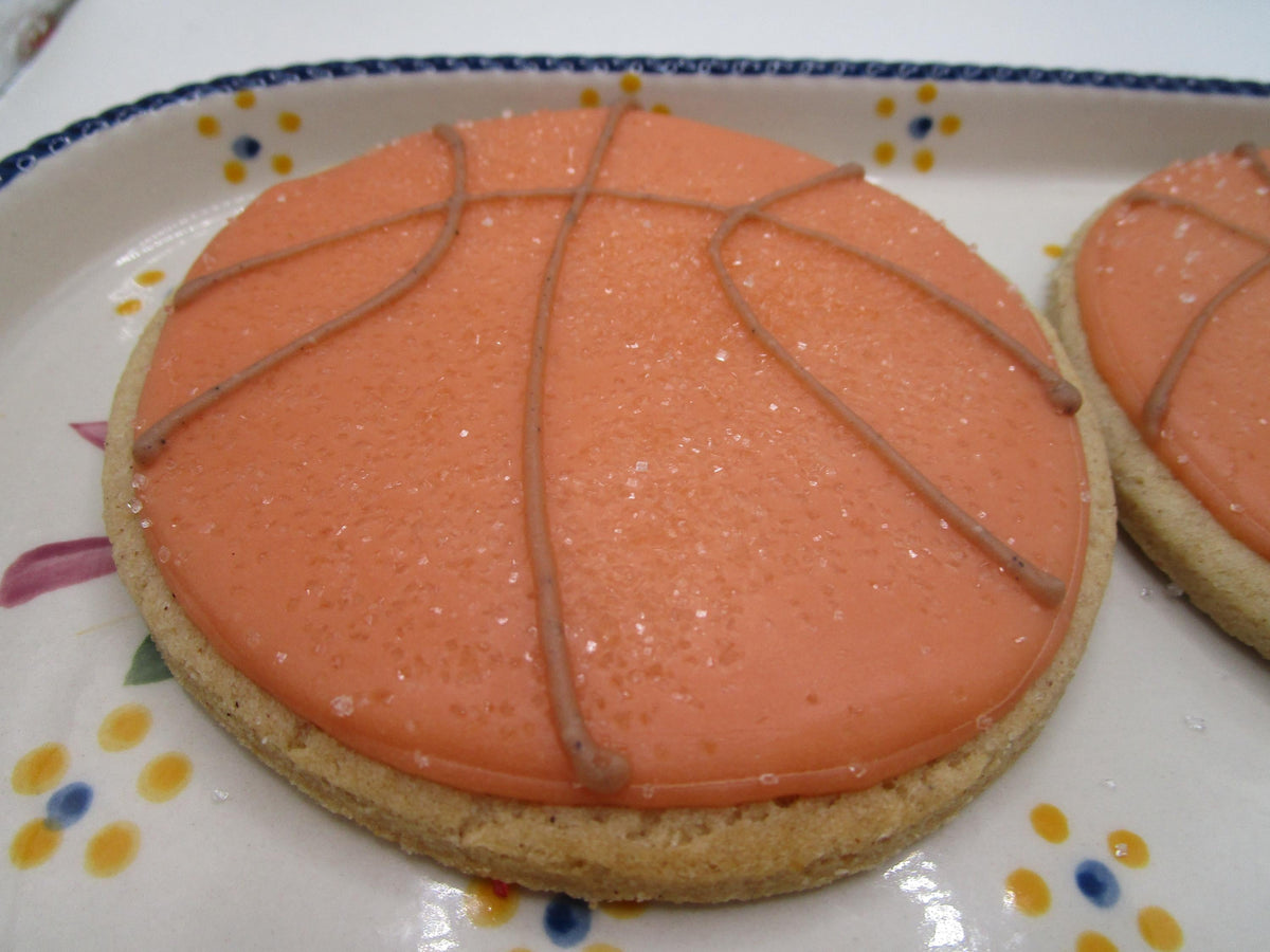 Gluten Free Iced Sugar Cookies, Basketball, Dairy Free, Egg Free, Vegan, Nut Free, NBA, Sports, Boy Birthday, Girls sports, March Madness